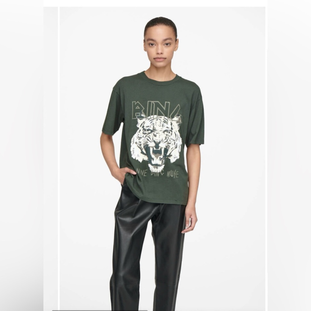 Anine Bing Tiger Tee in Forest Green
